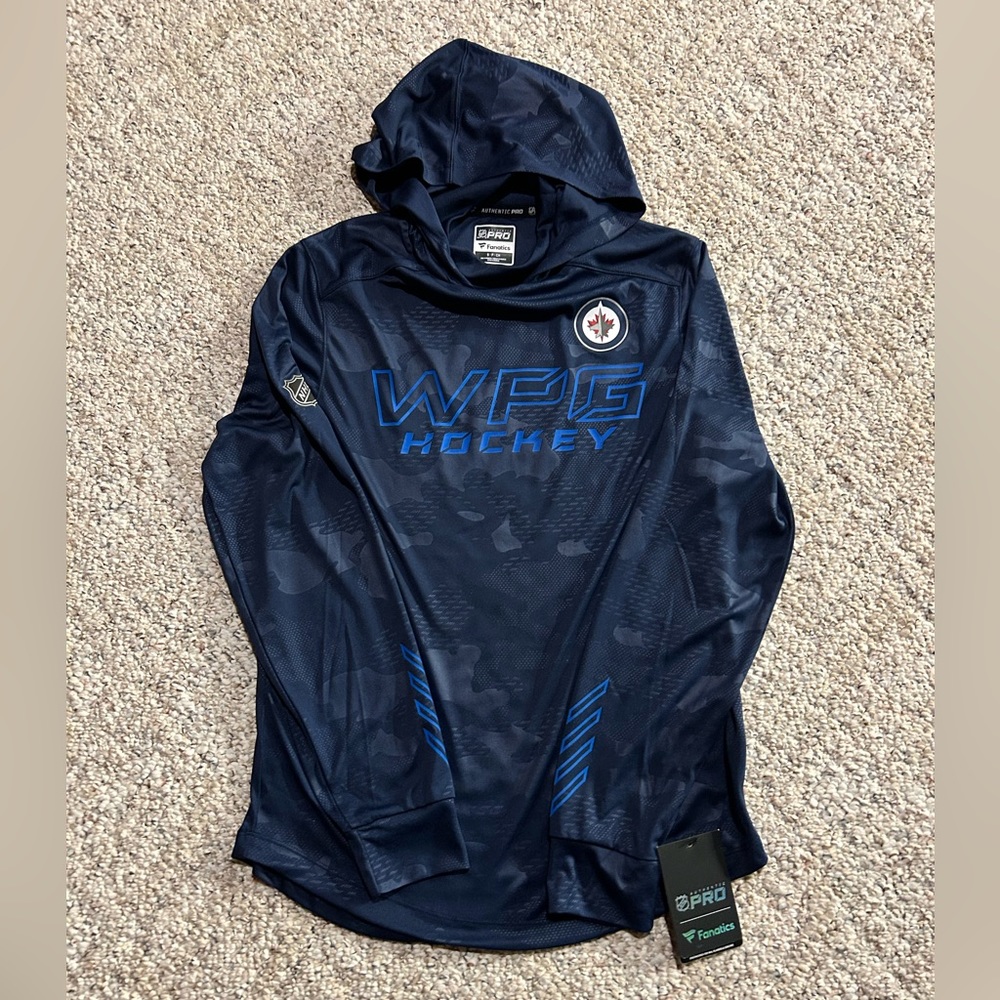 New Winnipeg Jets Fanatics Authentic Pro Locker Room Camo Light Hoodie - Size S